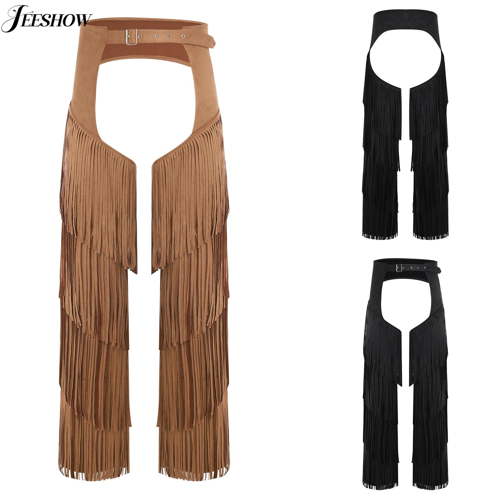 Motorcycle Gear Pants - Mens Western Cowboy Chaps Fuax Suede