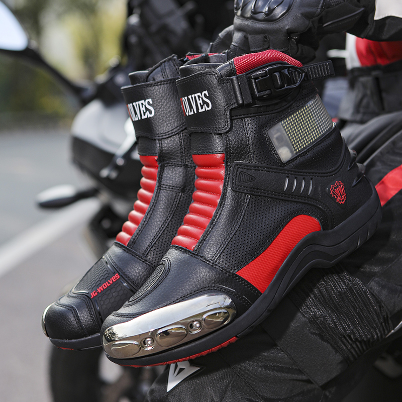 JG.WOLVES Leather Biker Shoes  - Motorcycle Gear For Women 评论和价格
