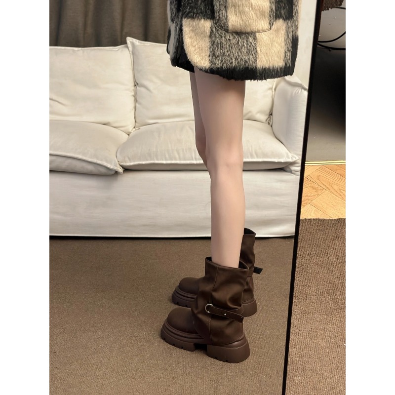 Women's Thick Bottom Boots Bri - Motorcycle Gear Pants 评论和价格