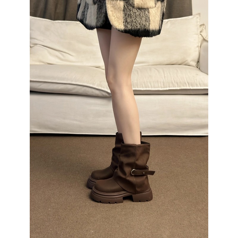 Women's Thick Bottom Boots Bri - Motorcycle Gear Pants 评论和价格