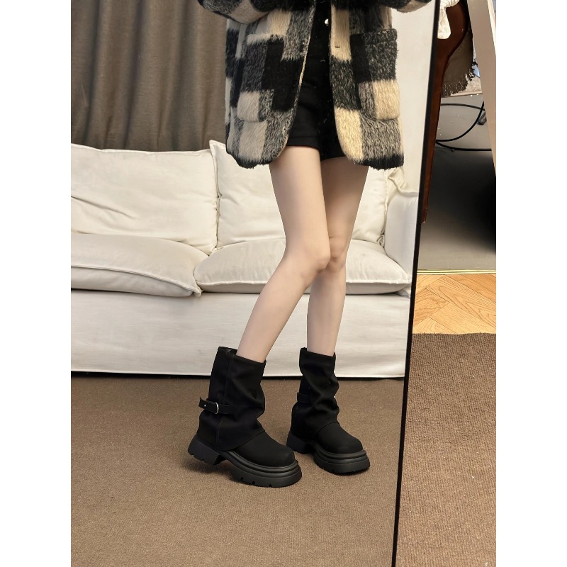 Women's Thick Bottom Boots Bri - Motorcycle Gear Pants 评论和价格